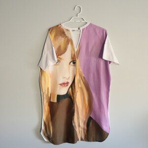 Zara Women's Sz M Short‎ Sleeve Keyhole Taylor Swift Midi Stretch Dress